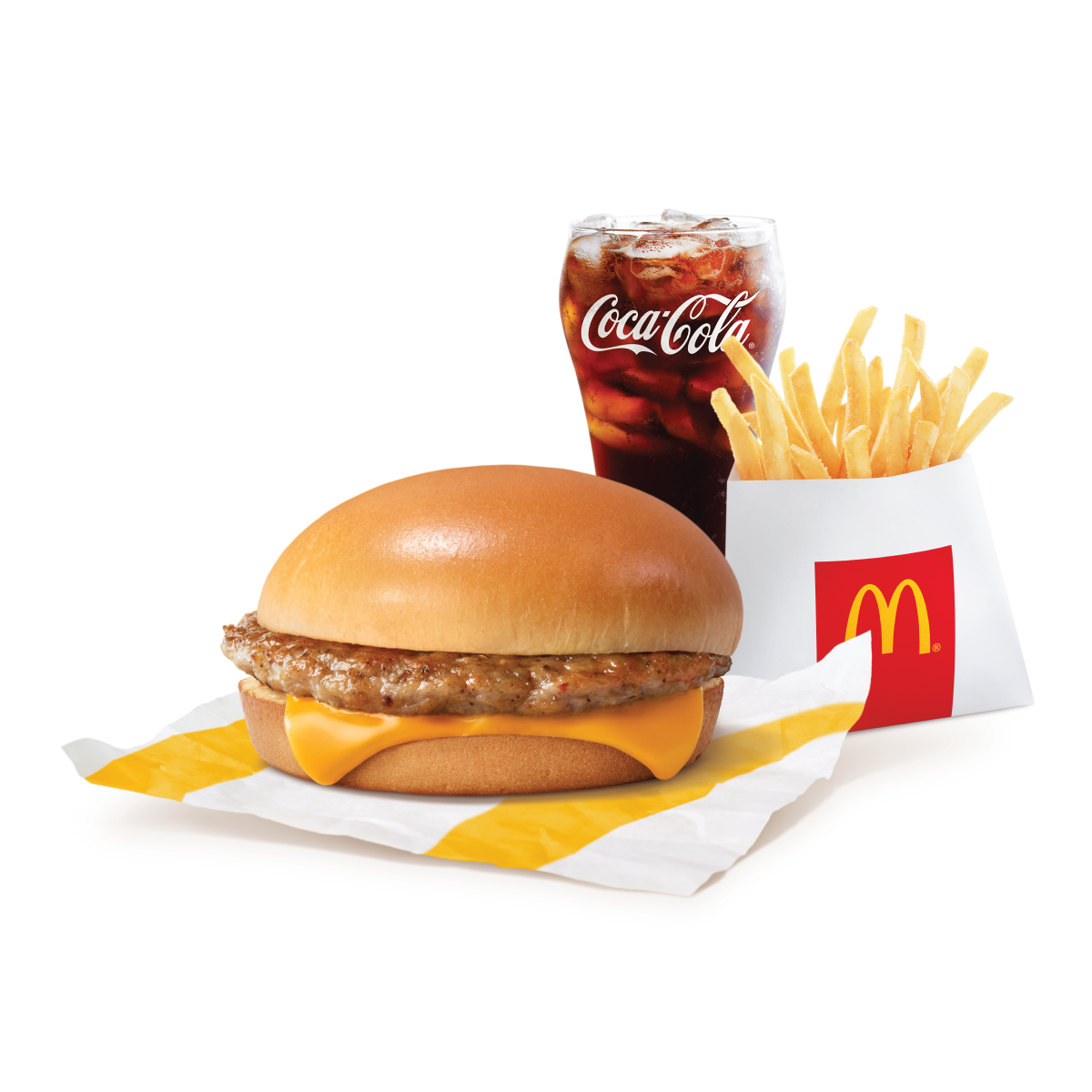 Combo Burger Xúc xích kèm Khoai và Nước
